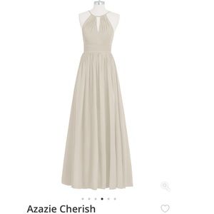 Azazie Cherish Dress in Taupe